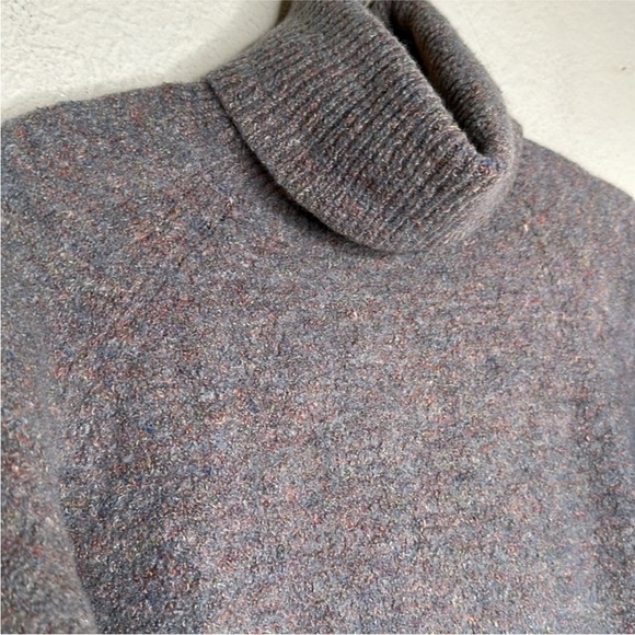 Aritzia Wilfred Lin Turtleneck Sweater Small Purple Gray Side Slits Hi Low Hem - Picture 3 of 7
